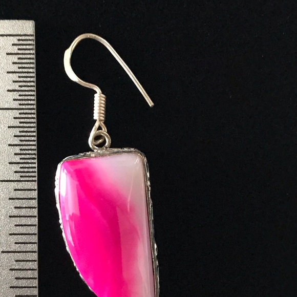 Pink Botswana Agate Earrings - Picture 3 of 5